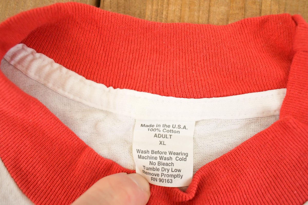 Vintage 1980's Cambridge Souvenir Ringer T-Shirt Mens XL from propervintagecanada