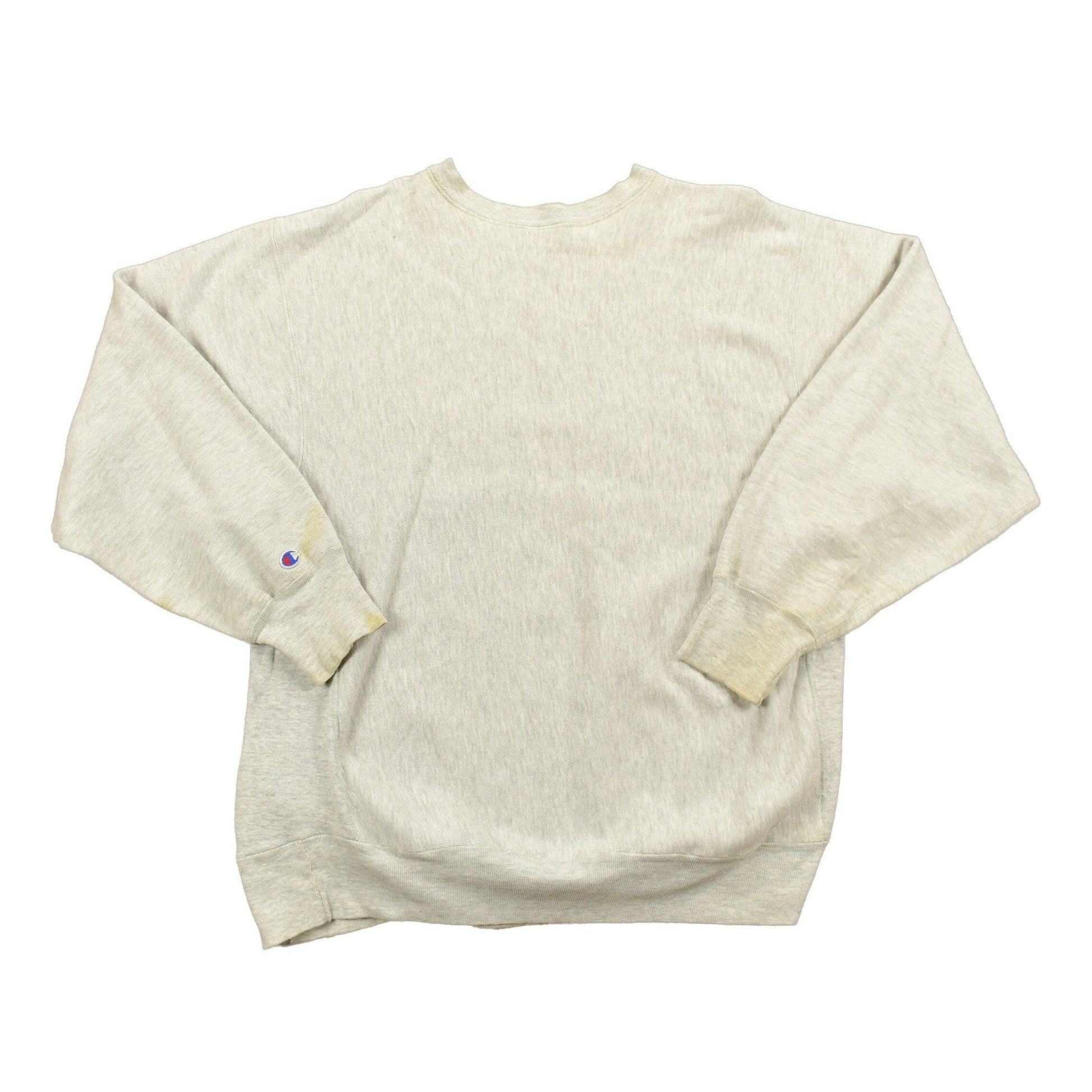 Vintage 1980's Champion Reverse Weave Warm-up Collegiate Crewneck University of Niagara Heavily Distressed Men's 2XL from propervintagecanada