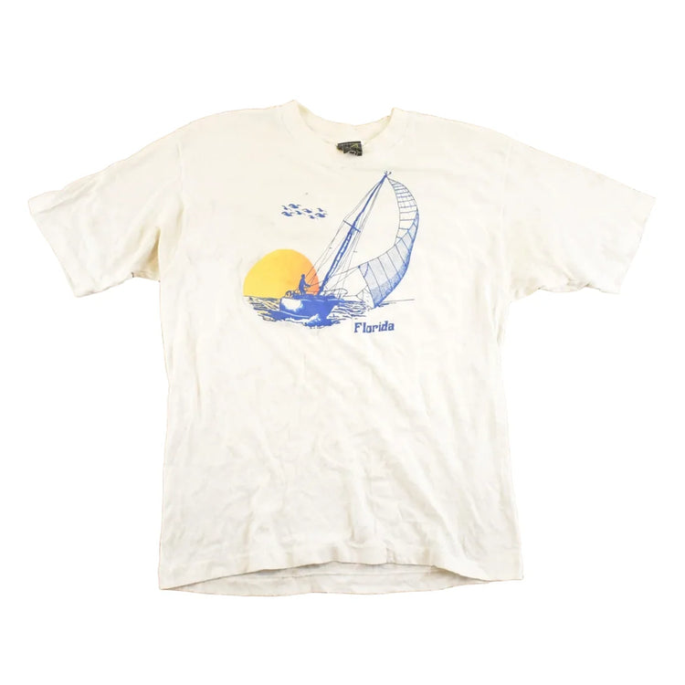Vintage 1980's Florida Sailboats Souvenir Travel T-Shirt Mens S from propervintagecanada