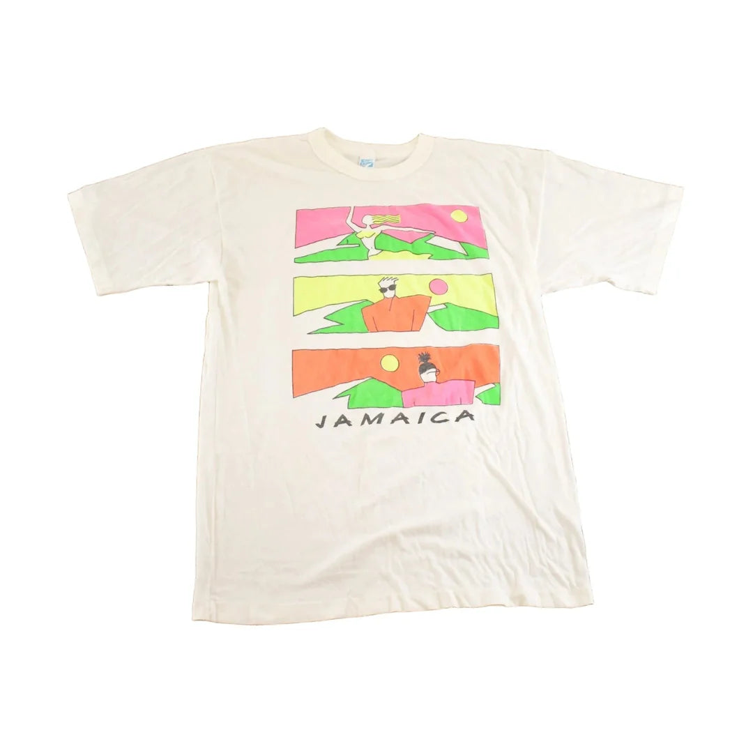 Vintage 1980's Jamaica Neon Souvenir Travel T-Shirt Mens M from propervintagecanada