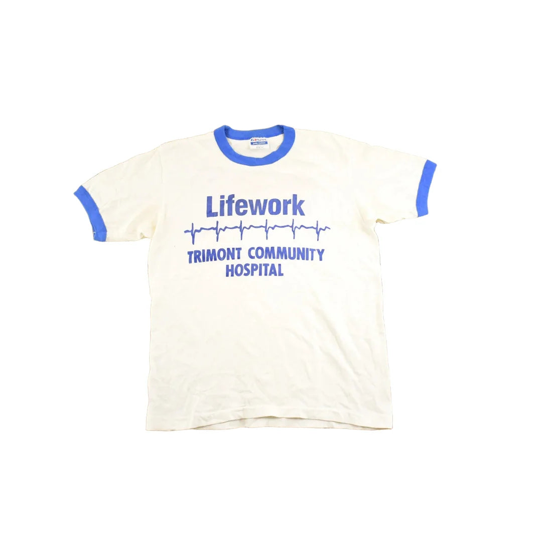 Vintage 1980's Life's Work Souvenir Ringer T-Shirt Mens S from propervintagecanada
