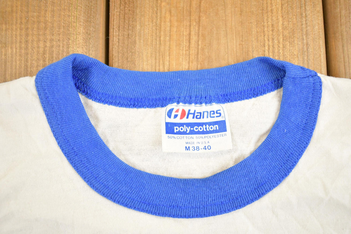 Vintage 1980's Life's Work Souvenir Ringer T-Shirt Mens S from propervintagecanada