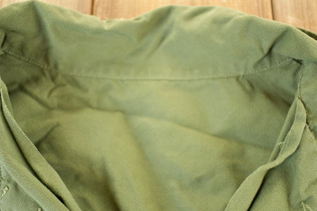 Vintage 1980's Military Button Up Shirt Mens L from propervintagecanada