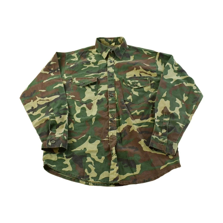Vintage 1980's Military Button Up Shirt Mens L from propervintagecanada