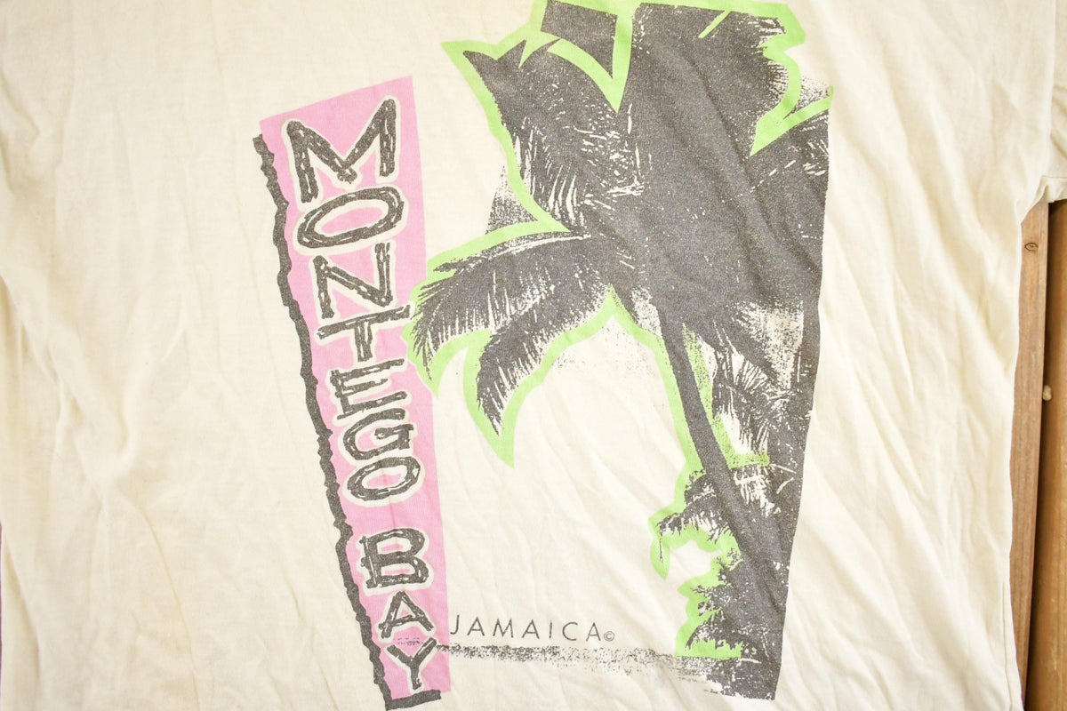 Vintage 1980's Montego Bay Jamaica Souvenir Travel T-Shirt Mens M from propervintagecanada