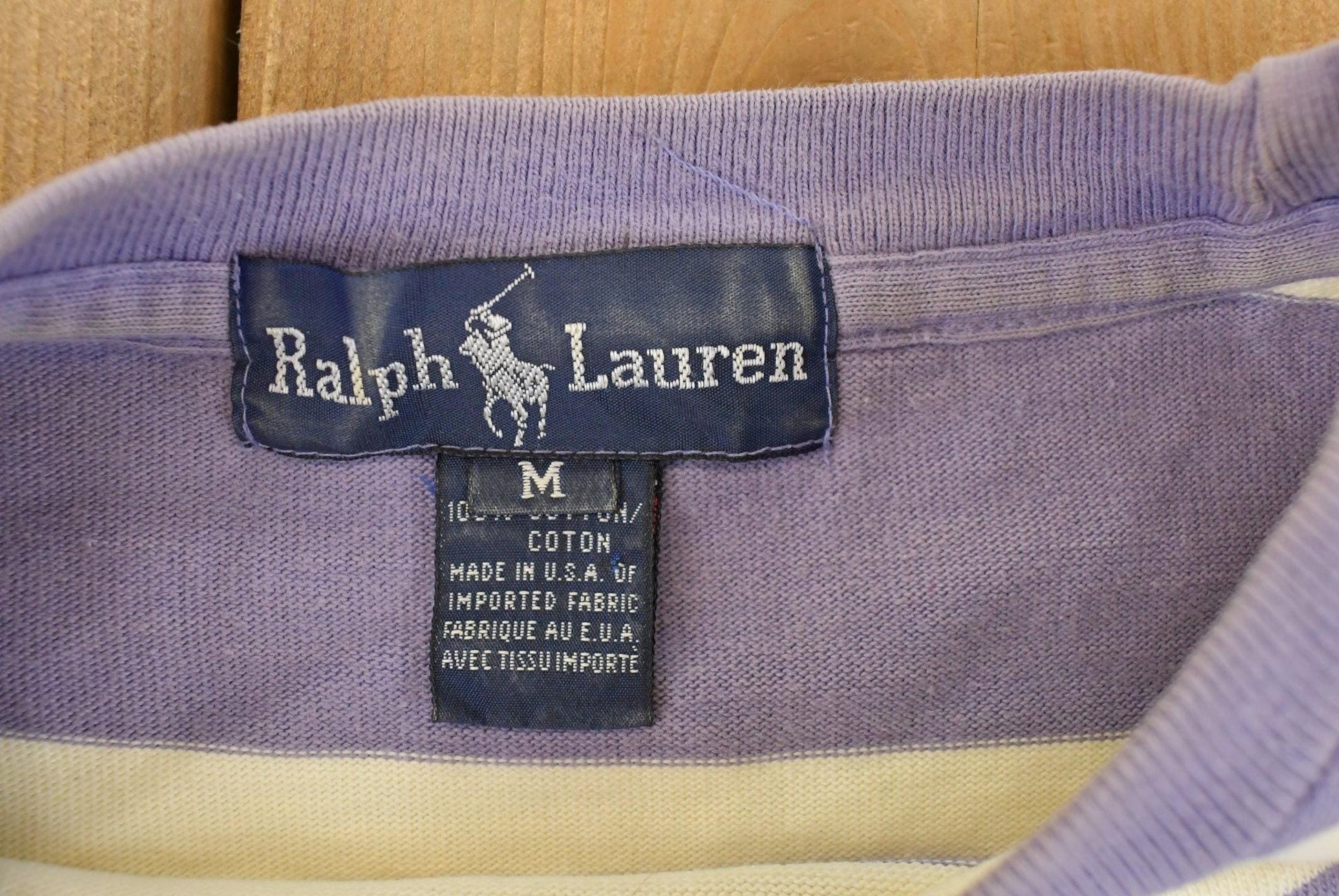 Vintage 1980's Polo Ralph Lauren Striped Crown Crest Crewneck Sweatshirt Men's Medium from propervintagecanada