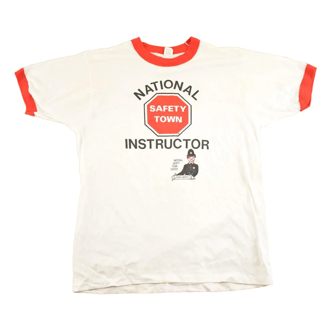Vintage 1980's Safety Town Instructor Souvenir Ringer T-Shirt Mens L from propervintagecanada