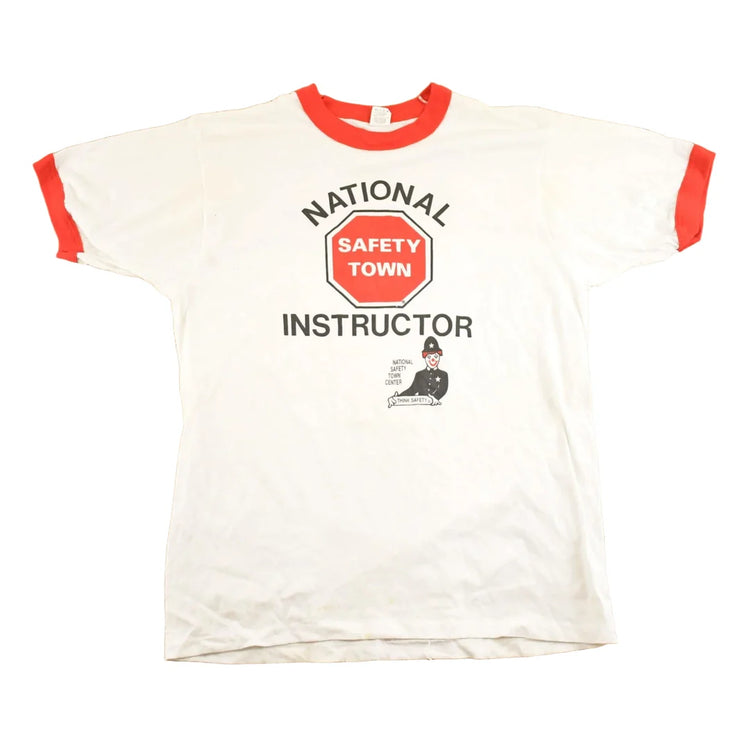 Vintage 1980's Safety Town Instructor Souvenir Ringer T-Shirt Mens L from propervintagecanada