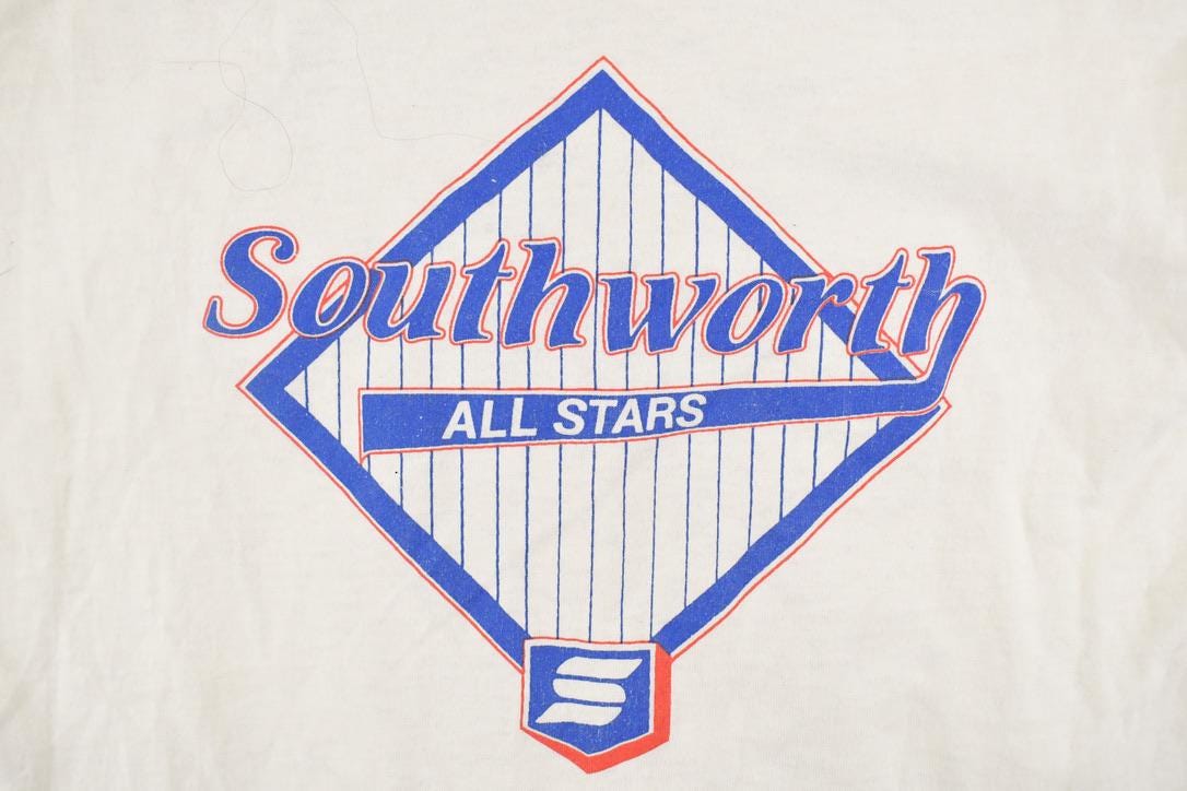 Vintage 1980's Southworth Allstars Texas Baseball Souvenir T-Shirt Men's M from propervintagecanada