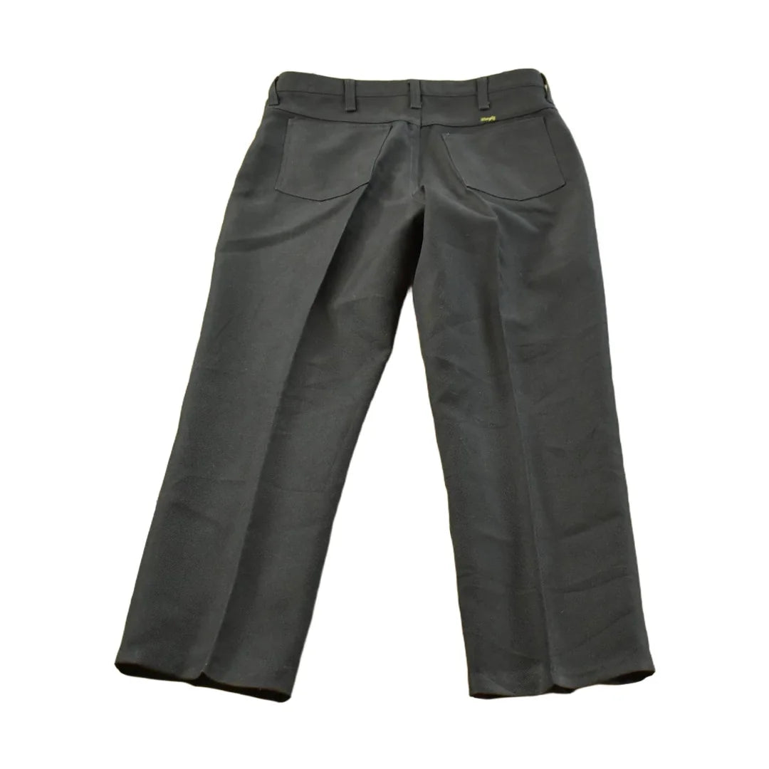 Vintage 1980's Wrangler Black Polyester Trouser Pants Men's 32 x 25 from propervintagecanada