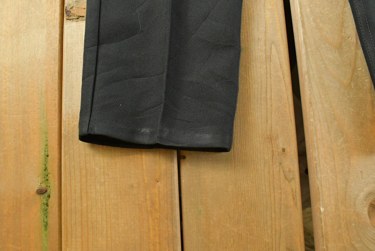 Vintage 1980's Wrangler Black Polyester Trouser Pants Men's 32 x 25 from propervintagecanada