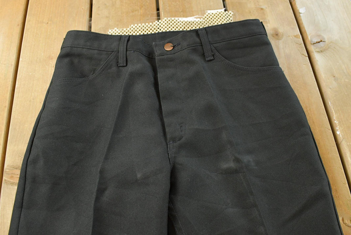 Vintage 1980's Wrangler Black Polyester Trouser Pants Men's 32 x 25 from propervintagecanada