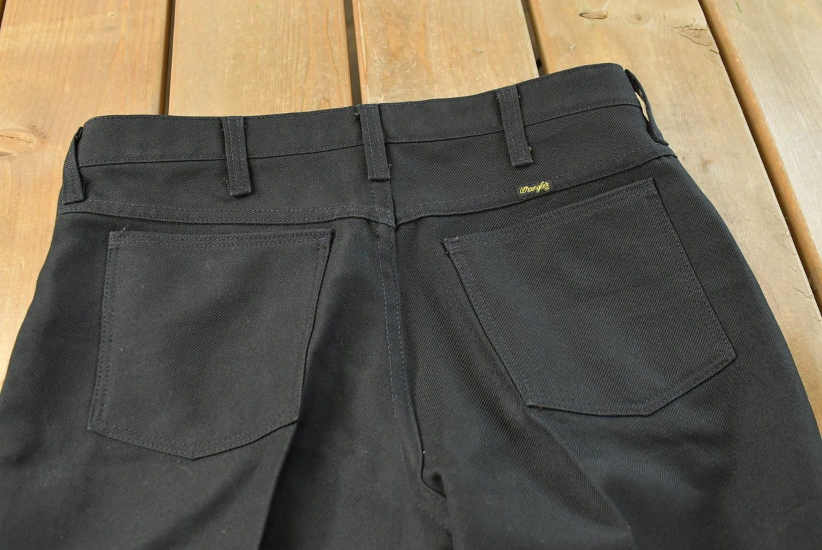 Vintage 1980's Wrangler Black Polyester Trouser Pants Men's 32 x 25 from propervintagecanada