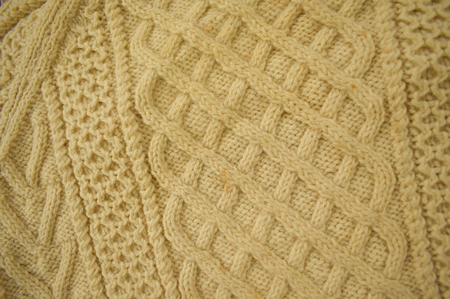 Vintage 1980s 100% Wool Cable Knit Crewneck Sweater from propervintagecanada