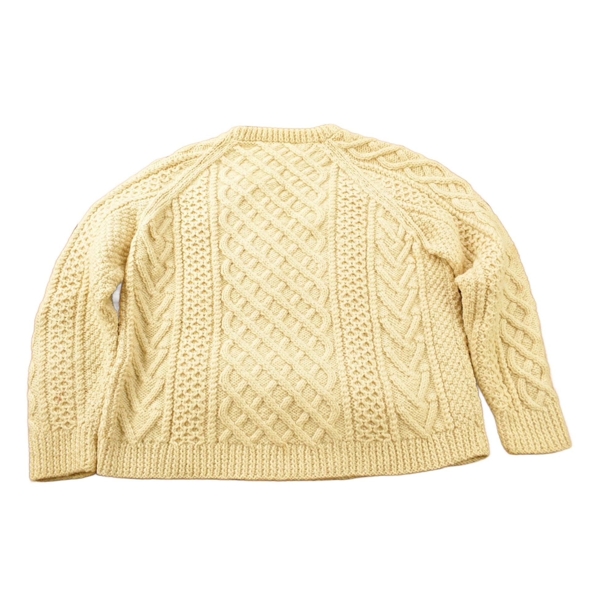 Vintage 1980s 100% Wool Cable Knit Crewneck Sweater from propervintagecanada