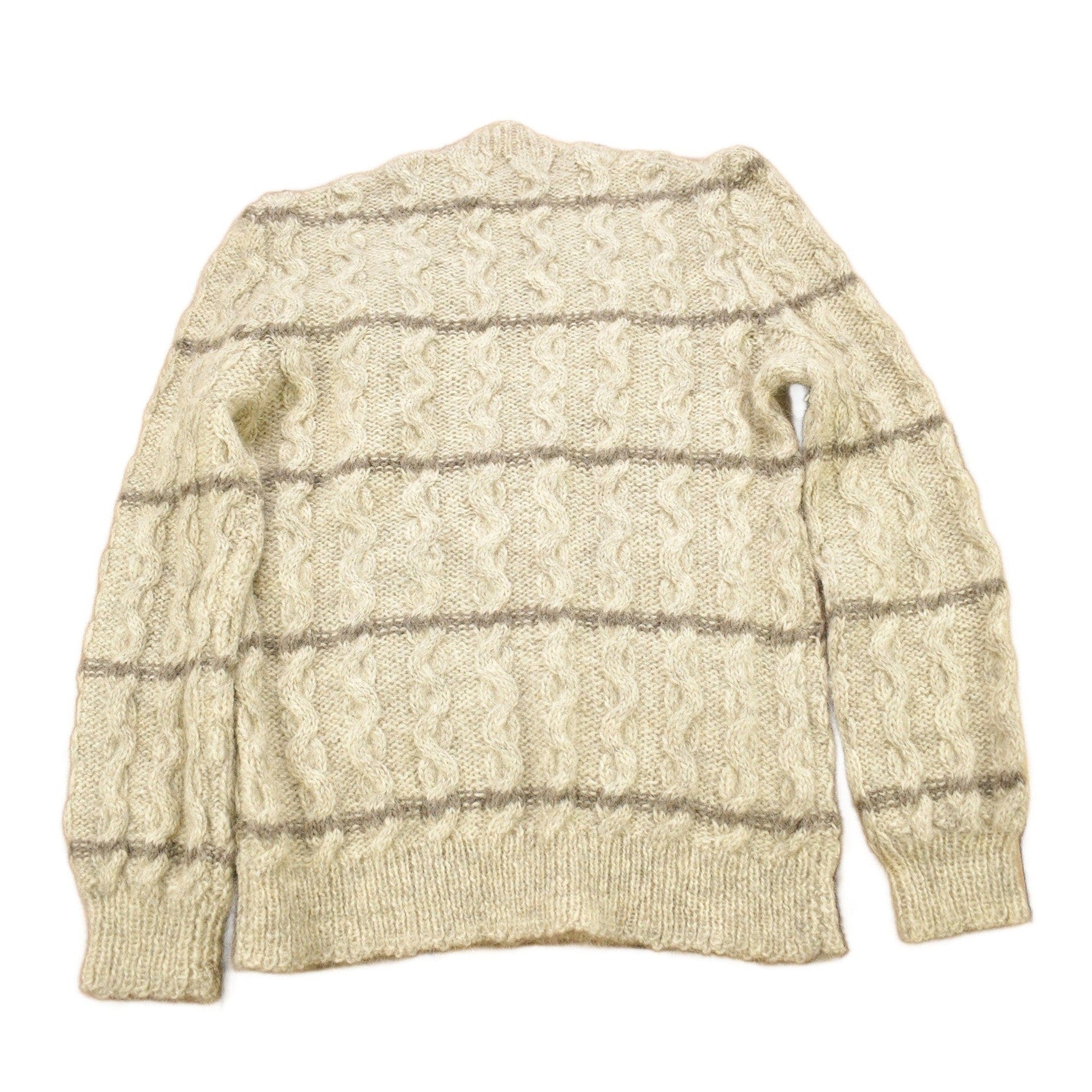 Vintage 1980s 100% Wool Cable Knit Sweater Men's Medium from propervintagecanada