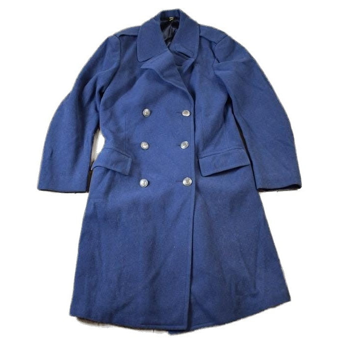 Vintage 1980s 100% Wool Double Breasted Military Overcoat Men's Medium from propervintagecanada