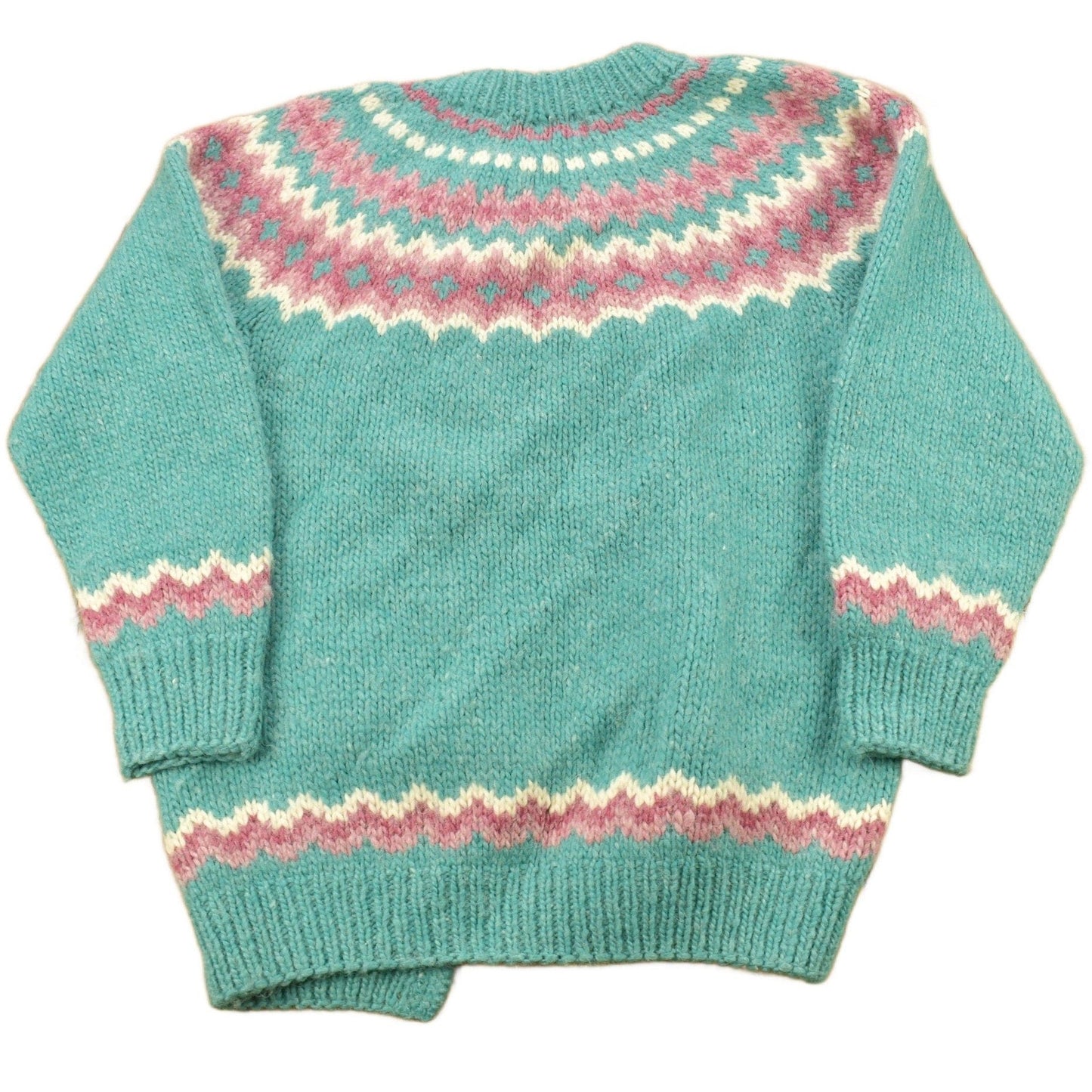 Vintage 1980s 100% Wool Hand Knit Women's Sweater Men's Large from propervintagecanada