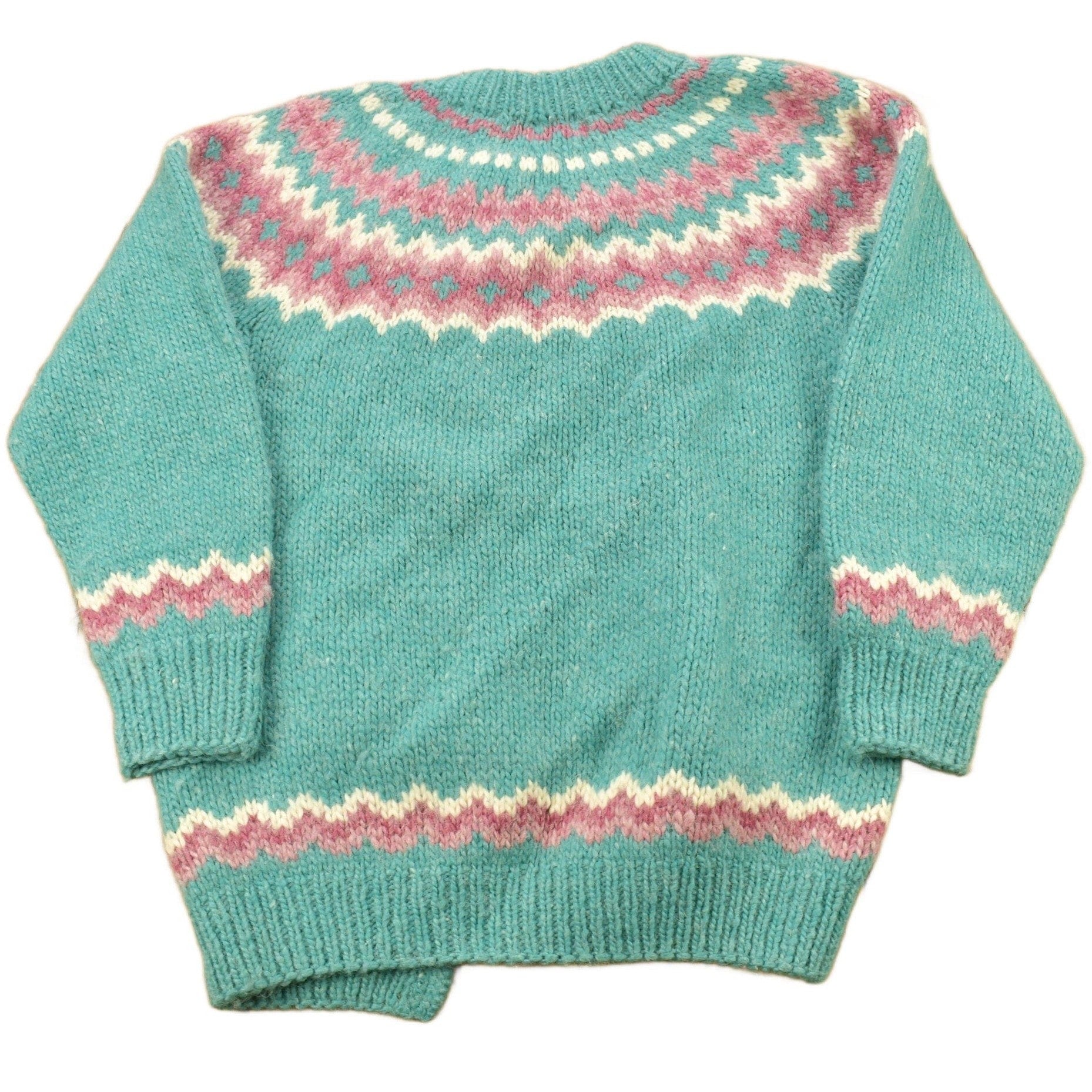 Vintage 1980s 100% Wool Hand Knit Women's Sweater Men's Large from propervintagecanada