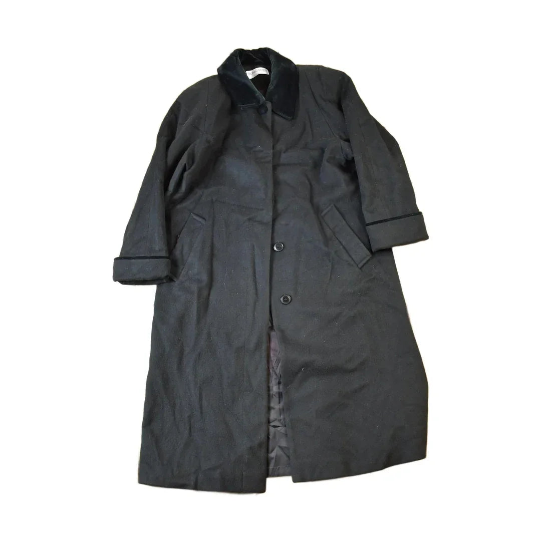 Vintage 1980s 100% Wool Long Trench Coat Made In USA from propervintagecanada
