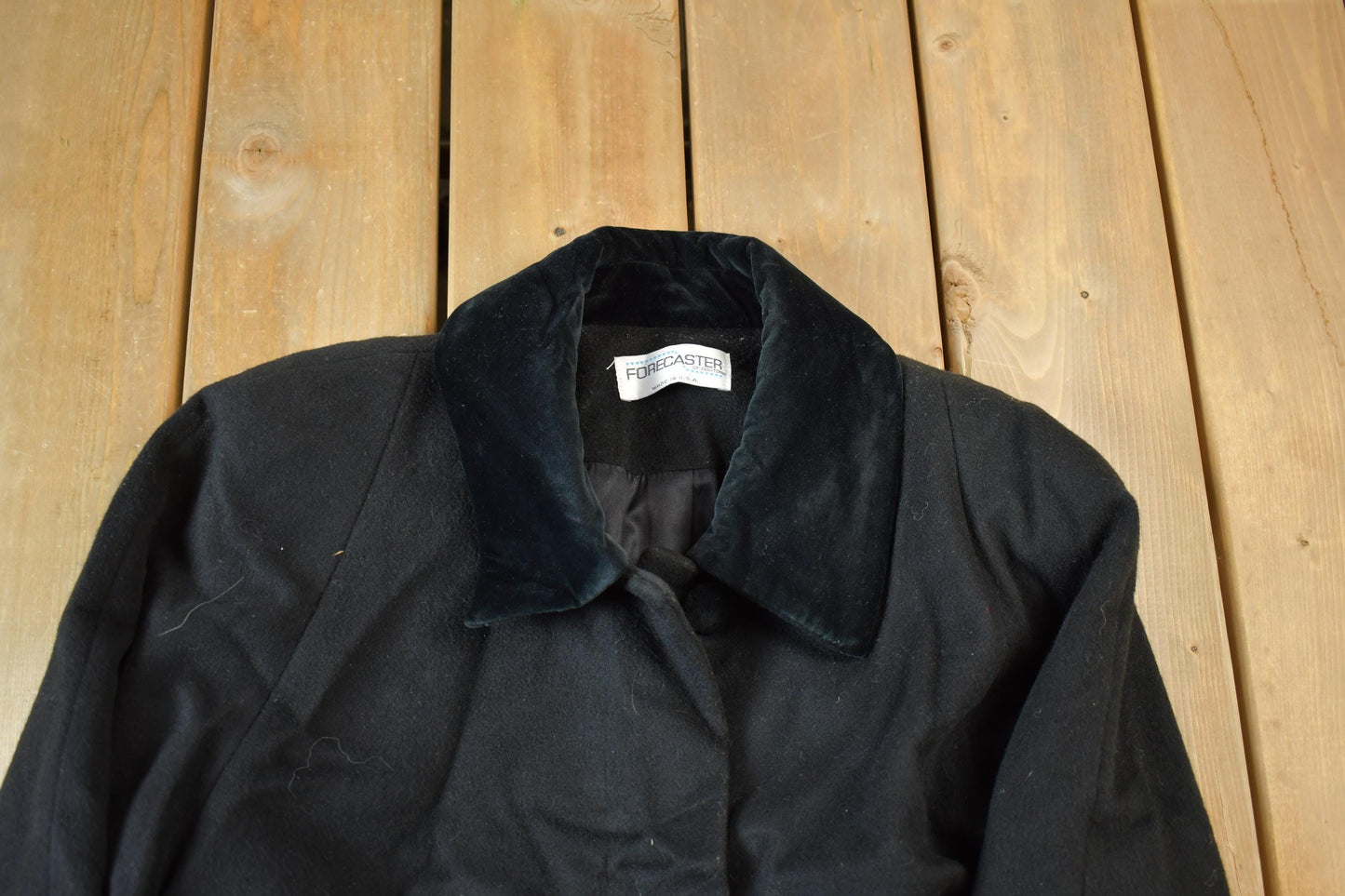 Vintage 1980s 100% Wool Long Trench Coat Made In USA from propervintagecanada