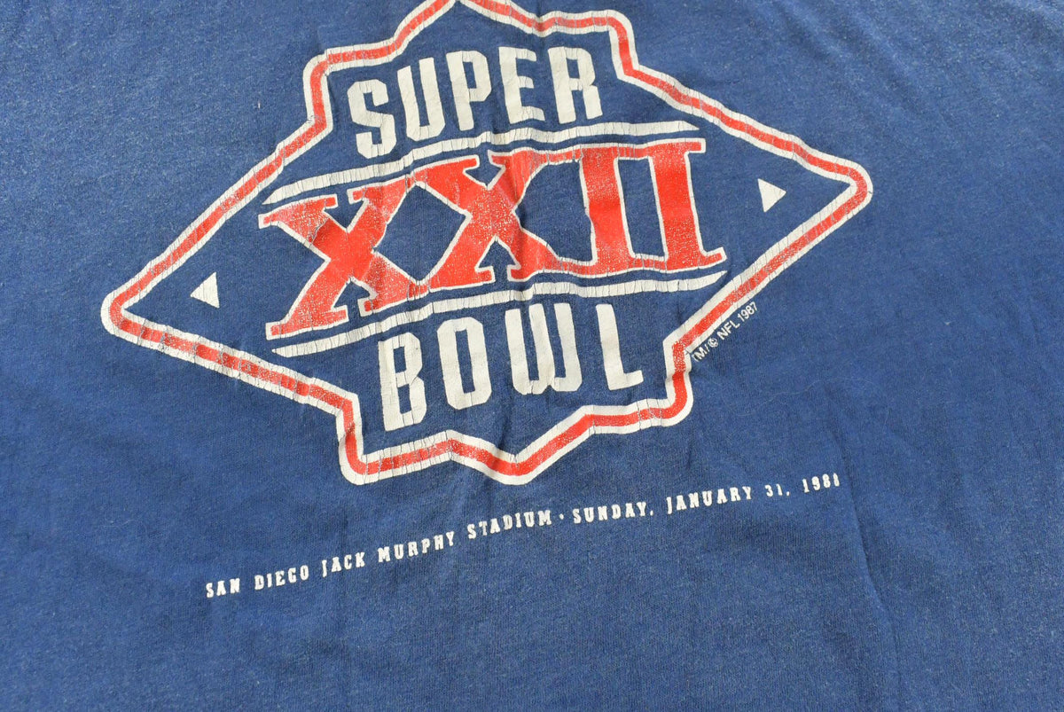 Vintage 1980s 1987 SuperBowl 22 XXII Graphic T-Shirt Men's Men's Medium from propervintagecanada