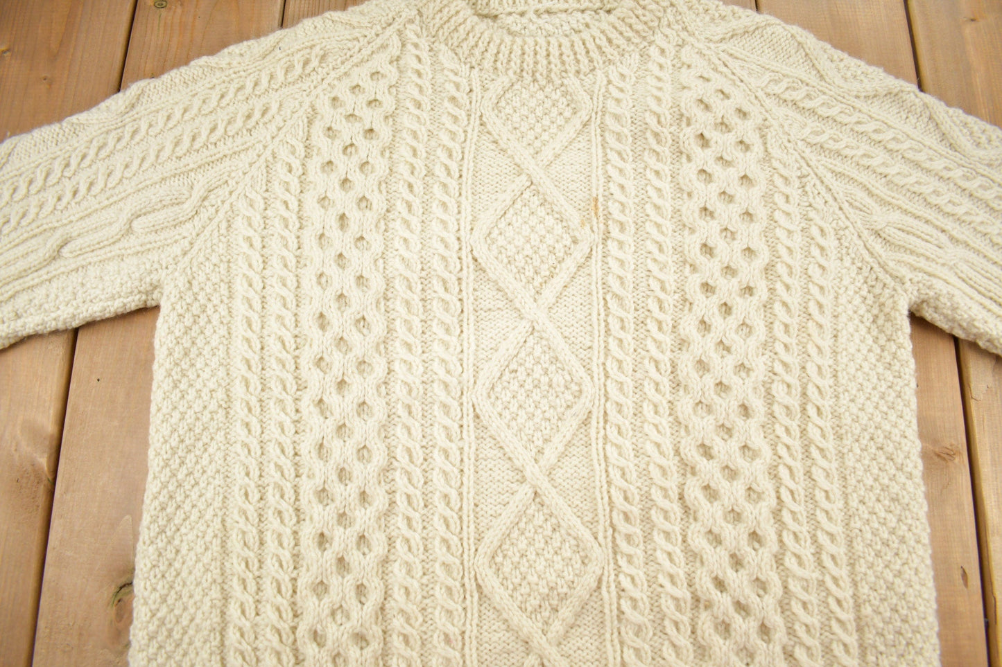 Vintage 1980s 3D Cable Knit Sweater Men's Large from propervintagecanada