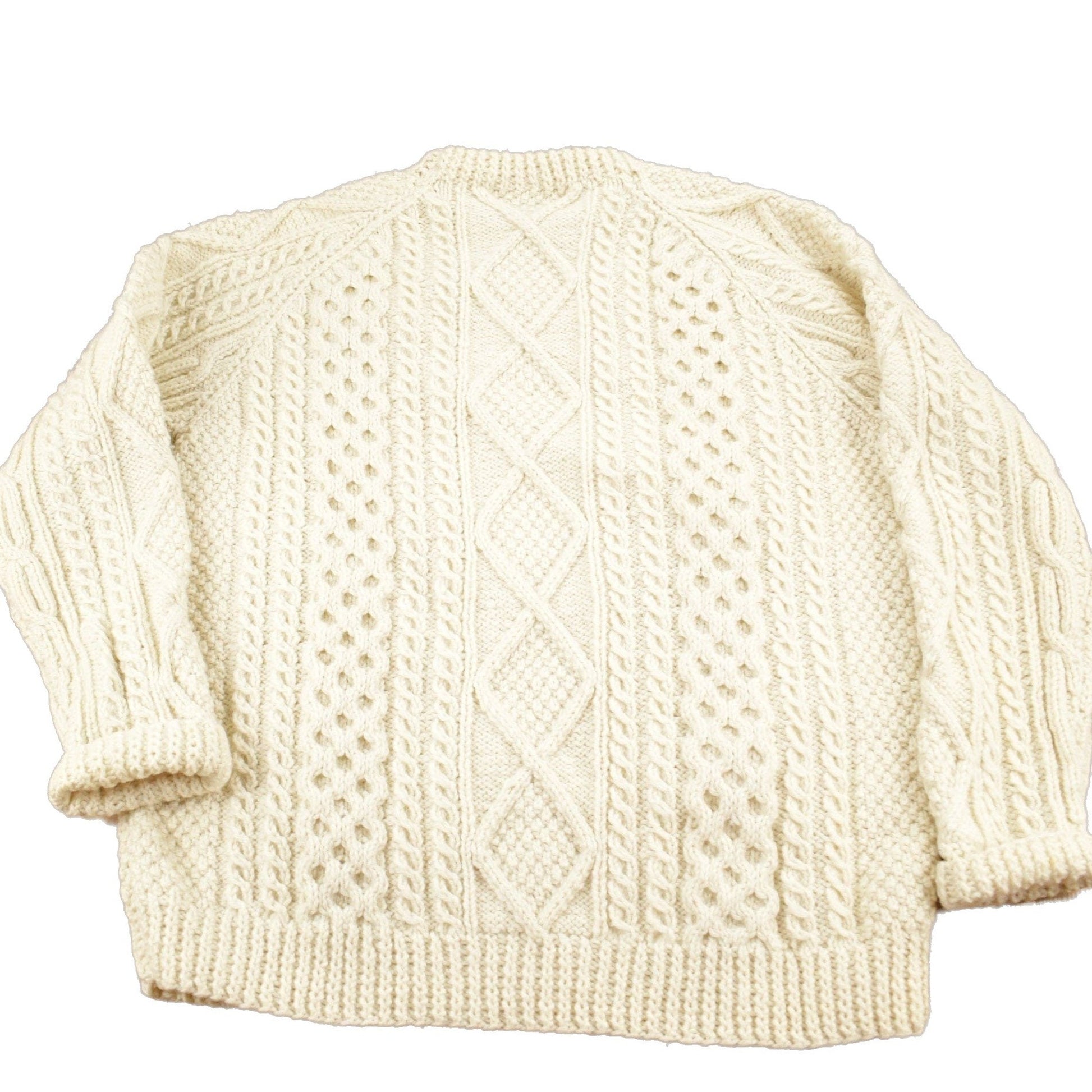 Vintage 1980s 3D Cable Knit Sweater Men's Large from propervintagecanada