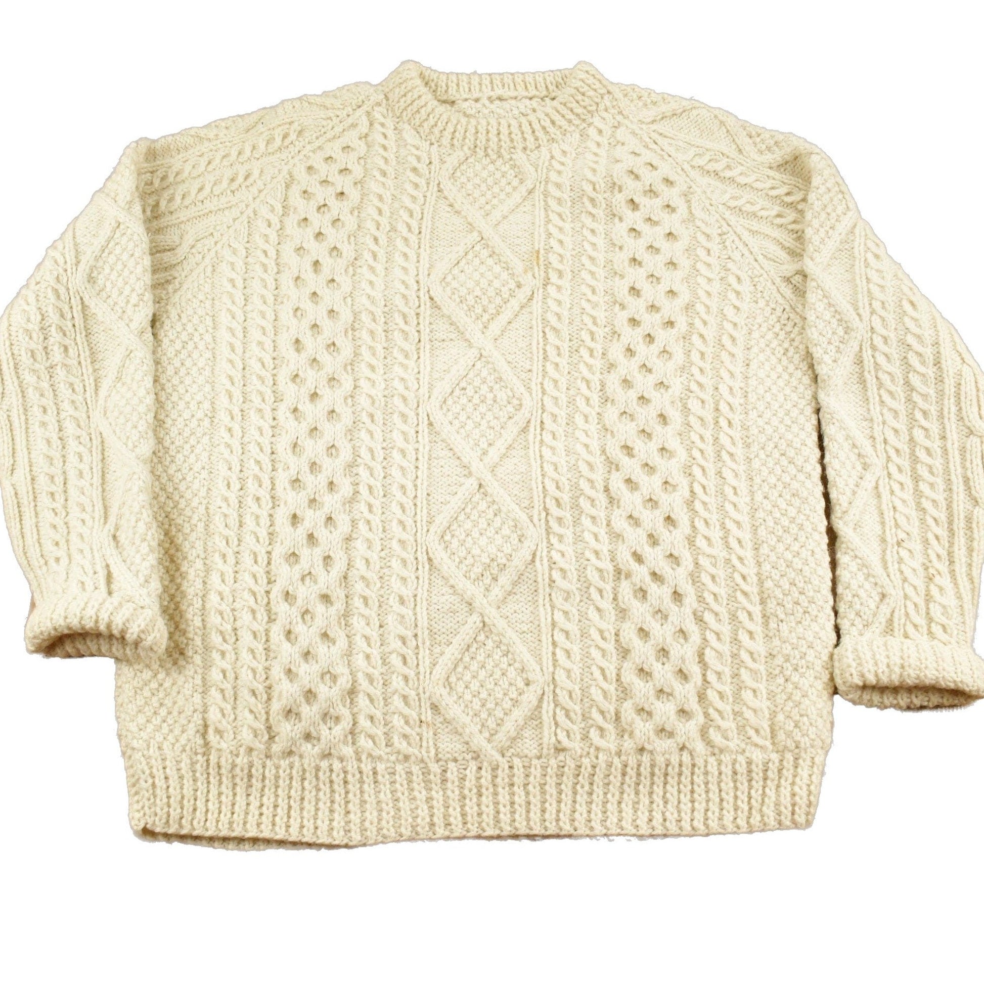 Vintage 1980s 3D Cable Knit Sweater Men's Large from propervintagecanada