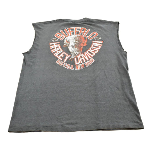 Vintage 1980s 3D Emblem Harley-Davidson Bald Eagle Biker Tank Top Mens XL from propervintagecanada