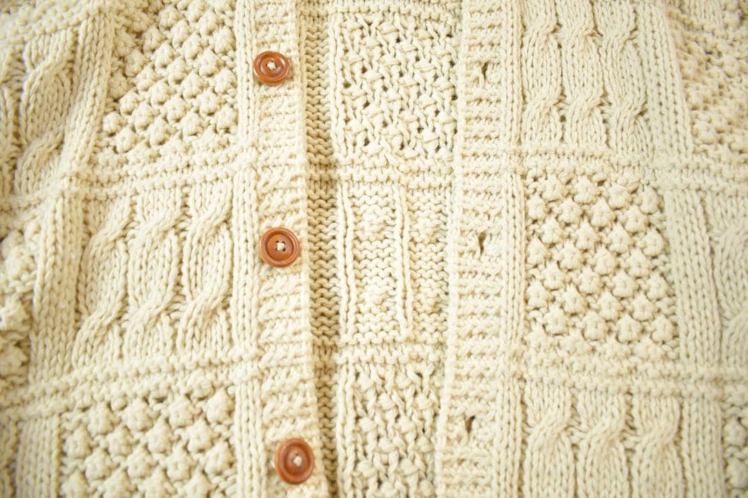 Vintage 1980s 3D Knit Cardigan Sweater Men's L from propervintagecanada