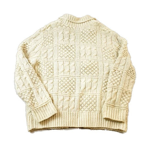 Vintage 1980s 3D Knit Cardigan Sweater Men's L from propervintagecanada