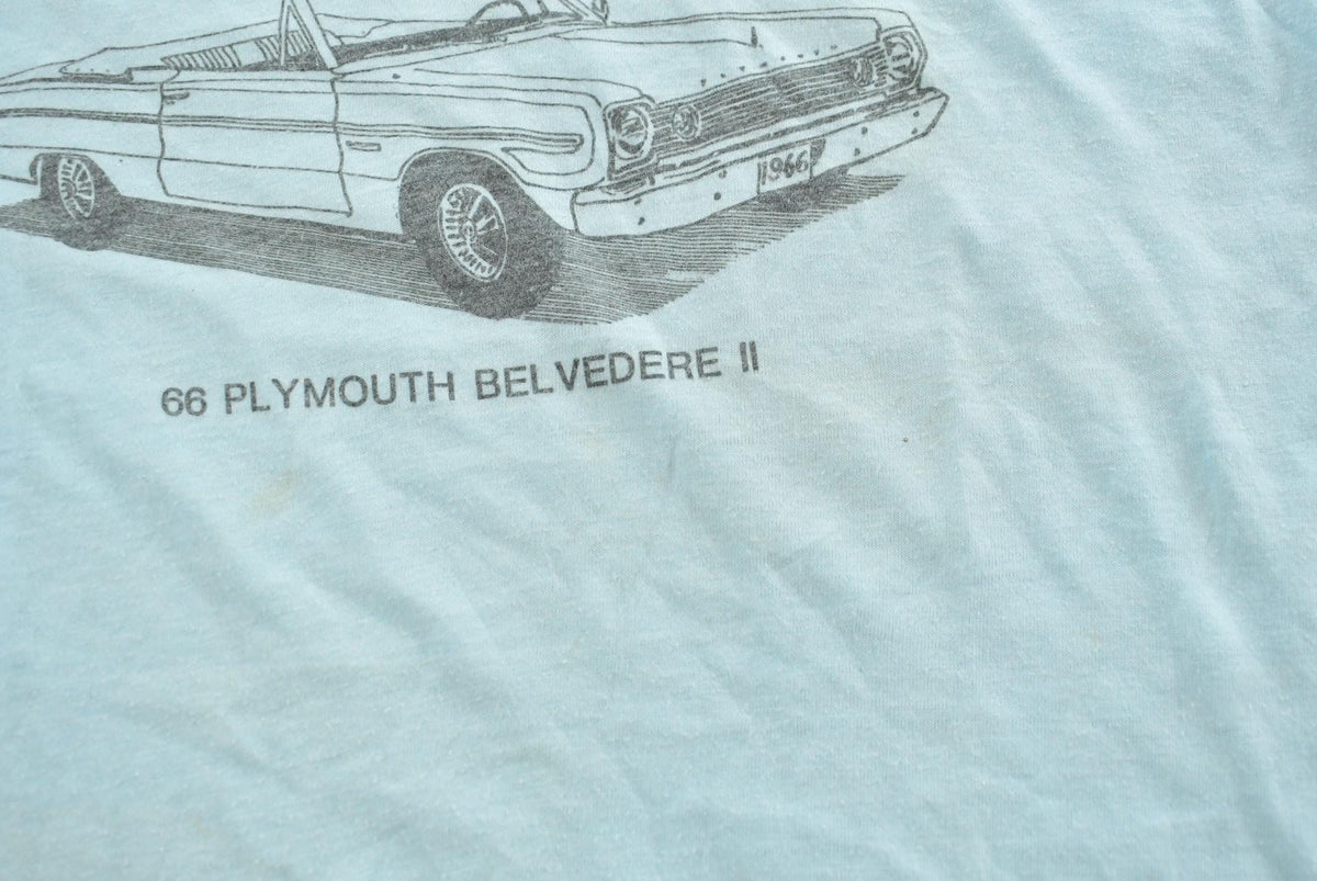Vintage 1980s 66 Plymouth Belvedere Single Stitch Car T-Shirt Mens S from propervintagecanada