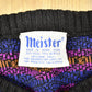 Vintage 1980s Abstract Pattern Meister Knitted Crewneck Sweater Men's Large from propervintagecanada
