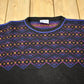 Vintage 1980s Abstract Pattern Meister Knitted Crewneck Sweater Men's Large from propervintagecanada