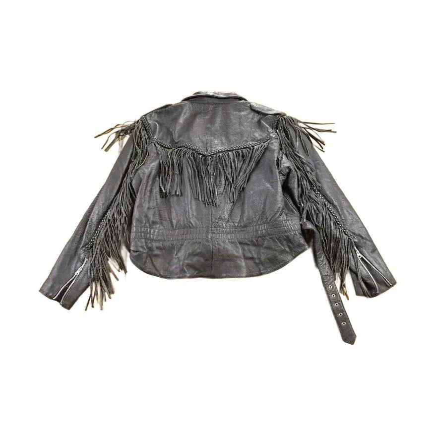 Vintage 1980s Addis Genuine Leather Biker Jacket Men's Medium from propervintagecanada