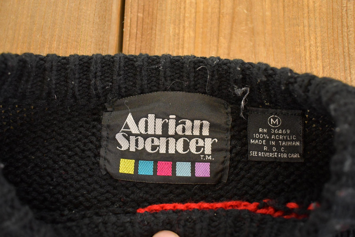 Vintage 1980s Adrian Spencer Knit Crewneck Sweater Men's S from propervintagecanada