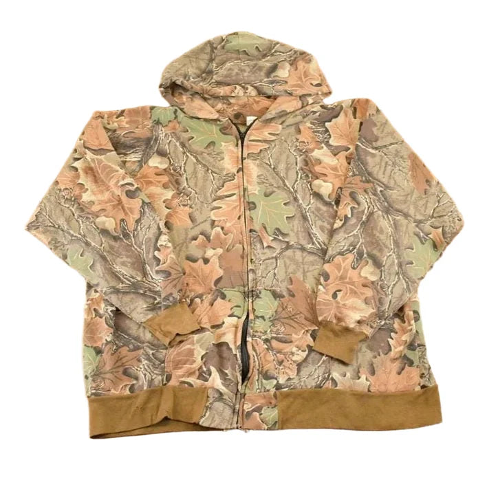 Vintage 1980s Advantage Realtree Camo Full Zip Hoodie Sweatshirt Mens L from propervintagecanada