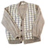 Vintage 1980s Alan Flusser 100% Wool Plaid Knit Perfect Mild Distress Cardigan Sweater Made In USA from propervintagecanada