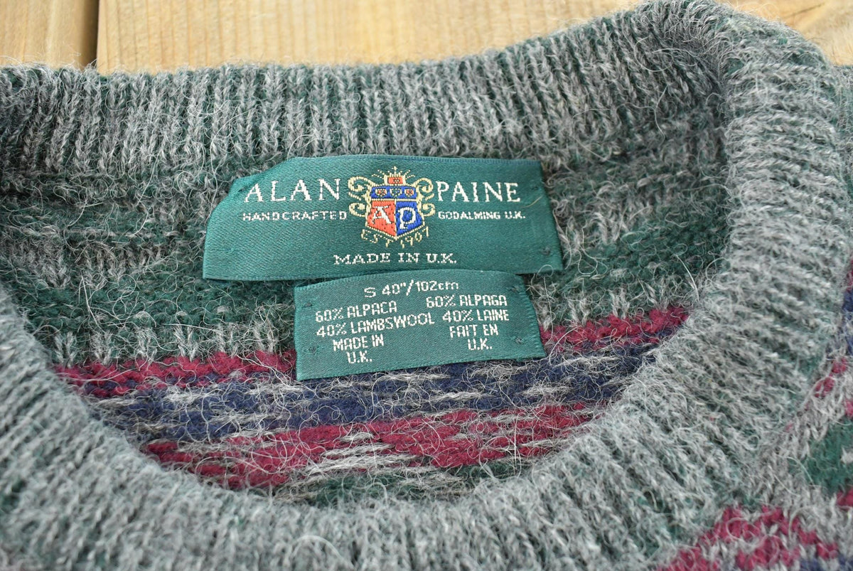 Vintage 1980s Alan Paine Knit Alpaca Lambswool Crewneck Sweatshirt Mens M from propervintagecanada
