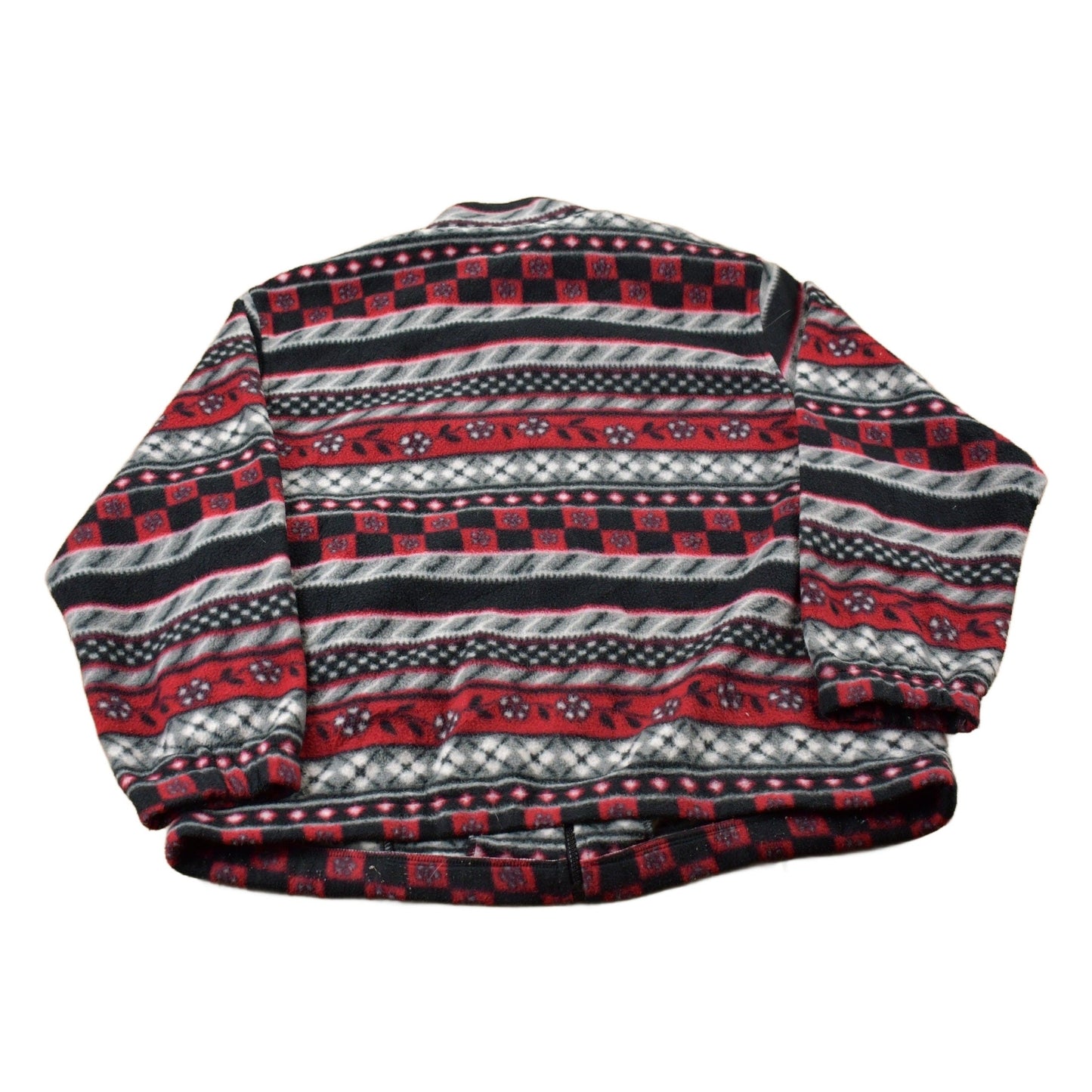 Vintage 1980s Alfred Dunner All Over Print Full Zip Fleece Sweater Men's Large from propervintagecanada