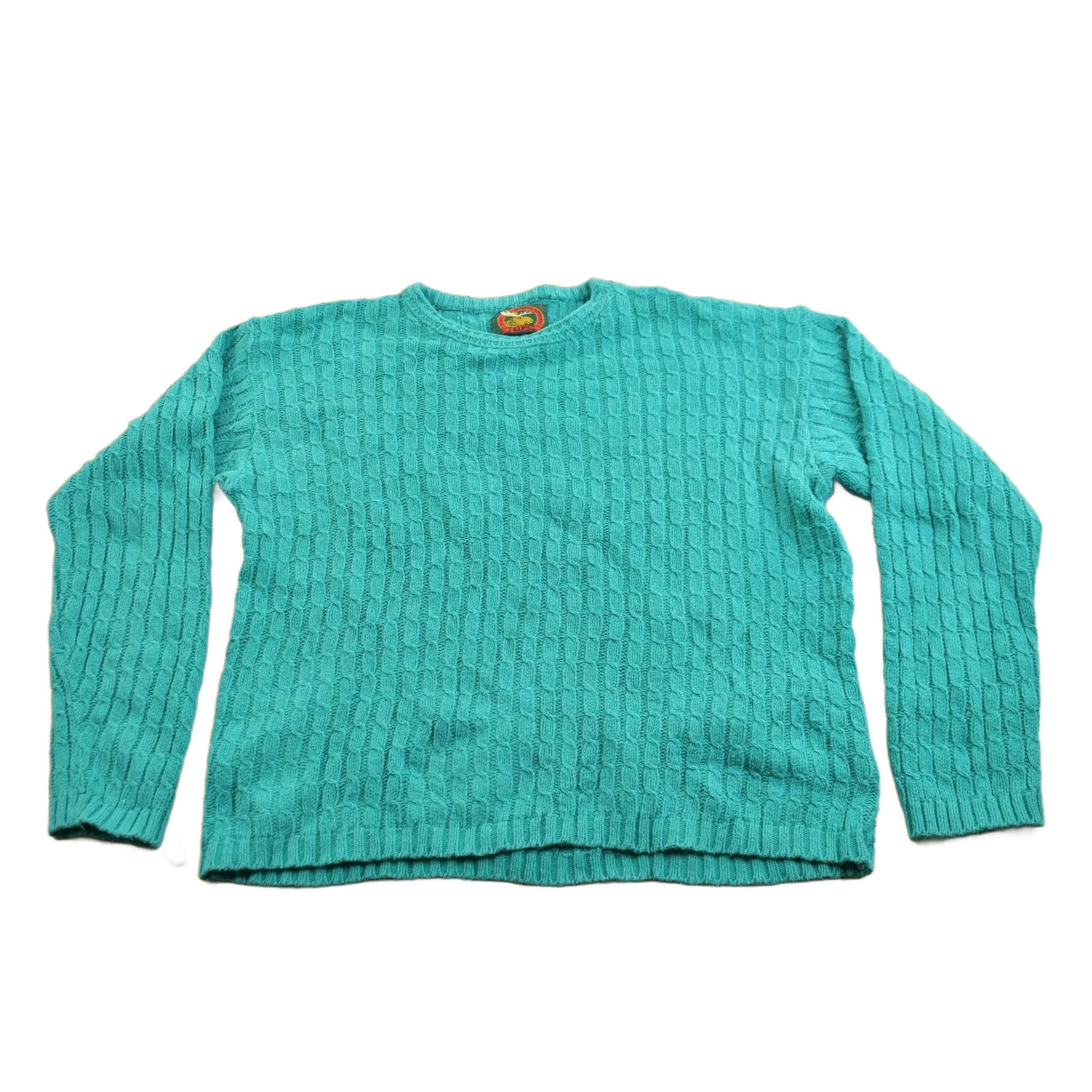 Vintage 1980s Alps Womens Apparel Hand Knit Cable Knit Crewneck Sweater Women's S from propervintagecanada
