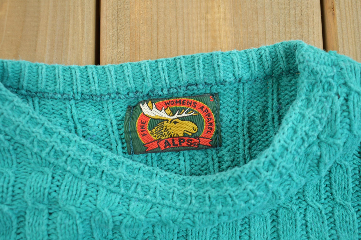 Vintage 1980s Alps Womens Apparel Hand Knit Cable Knit Crewneck Sweater Women's S from propervintagecanada