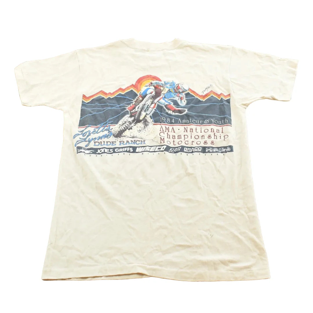 Vintage 1980s AMA Dude Ranch Amateur National Championship Motocross T-Shirt Mens S from propervintagecanada