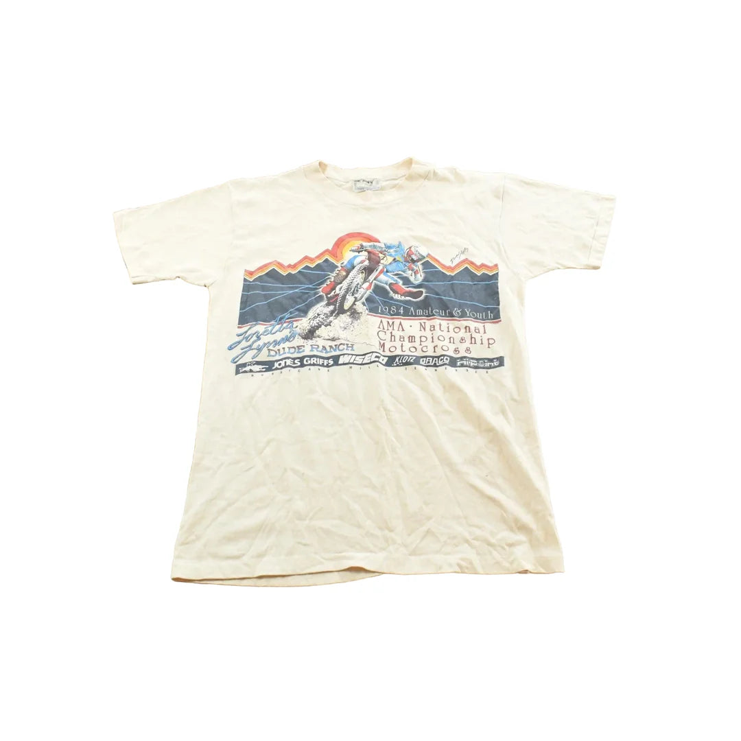 Vintage 1980s AMA Dude Ranch Amateur National Championship Motocross T-Shirt Mens S from propervintagecanada