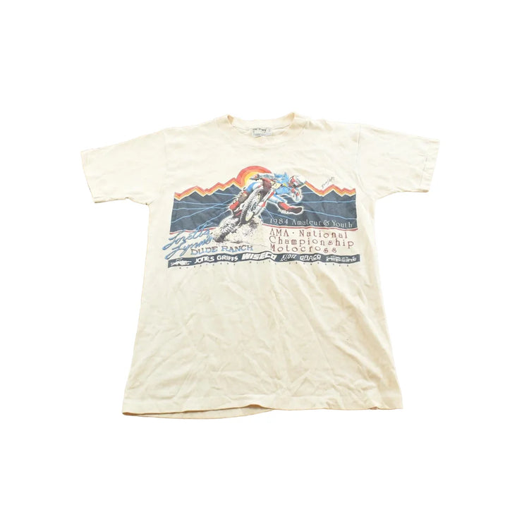 Vintage 1980s AMA Dude Ranch Amateur National Championship Motocross T-Shirt Mens S from propervintagecanada