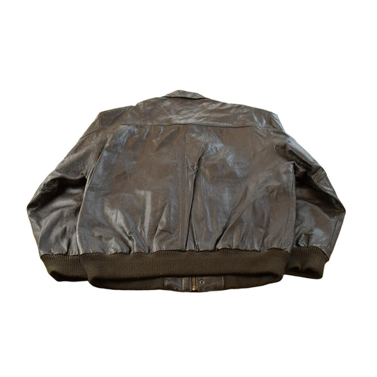 Vintage 1980s American Born Leather A-2 Army Air Force Pilot Flight Bomber Jacket Men's XL / 80s Streetwear / Military from propervintagecanada
