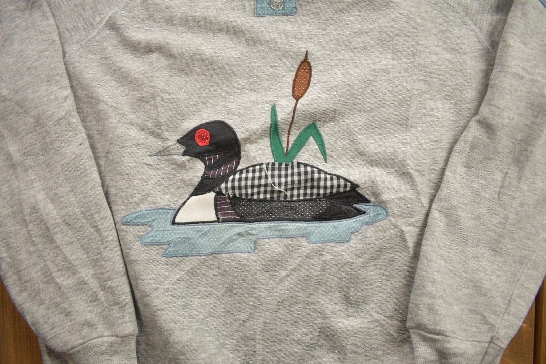 Vintage 1980s American Fleecewear Duck Crewneck Sweatshirt Men's Medium from propervintagecanada
