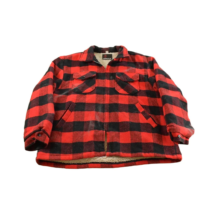 Vintage 1980s American Jac Buffalo Plaid Wool Hunting Jacket Men's 2XL from propervintagecanada