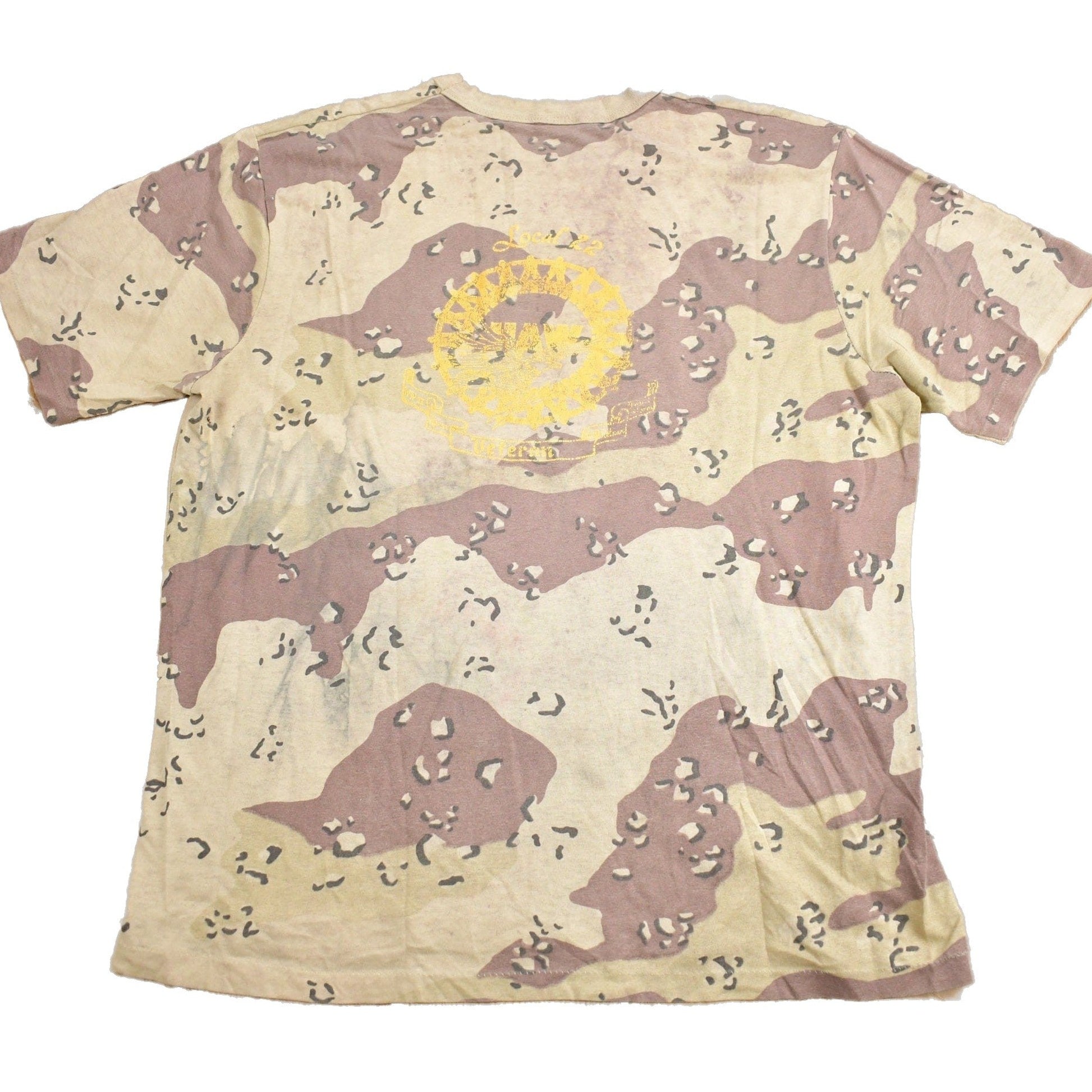 Vintage 1980s American Veteran Graphic Desert Camo T Shirt Men's Large from propervintagecanada